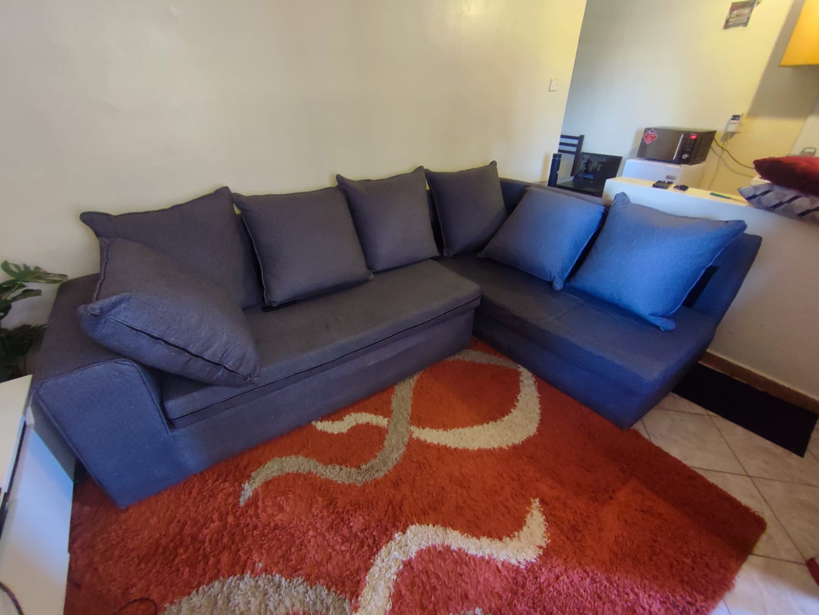 5 Seater L Shaped Grey Couch