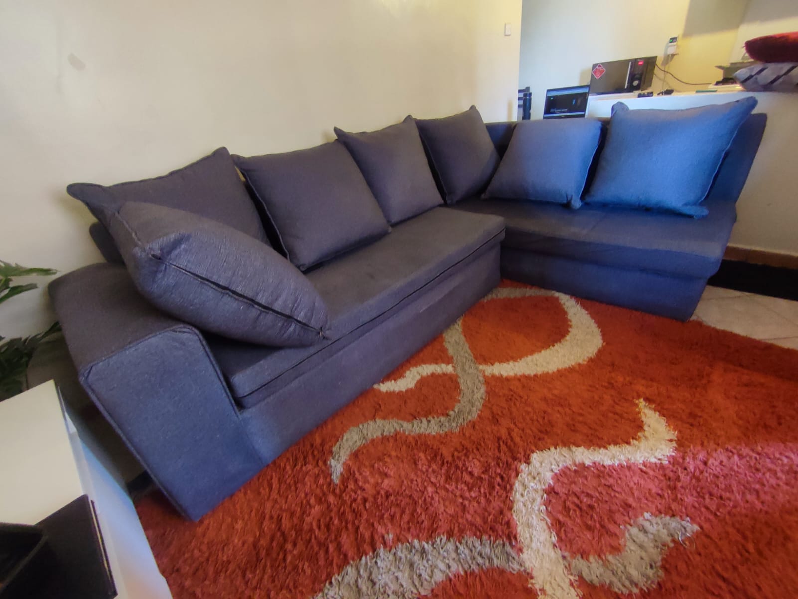 5 Seater L Shaped Grey Couch