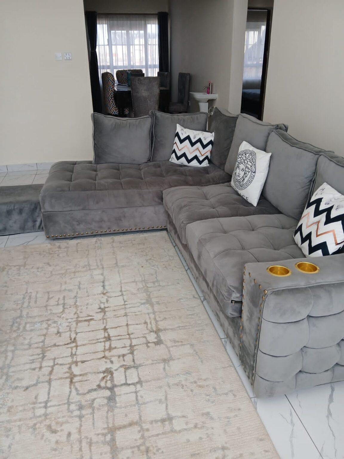 GREY CHESTER L-SHAPE SOFA | Corido Marketplace