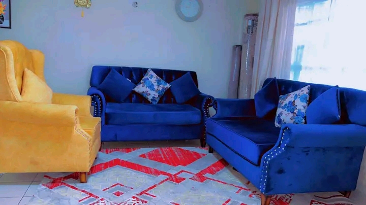 6-SEATER BLUE SOFA SET