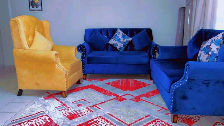 6-SEATER BLUE SOFA SET
