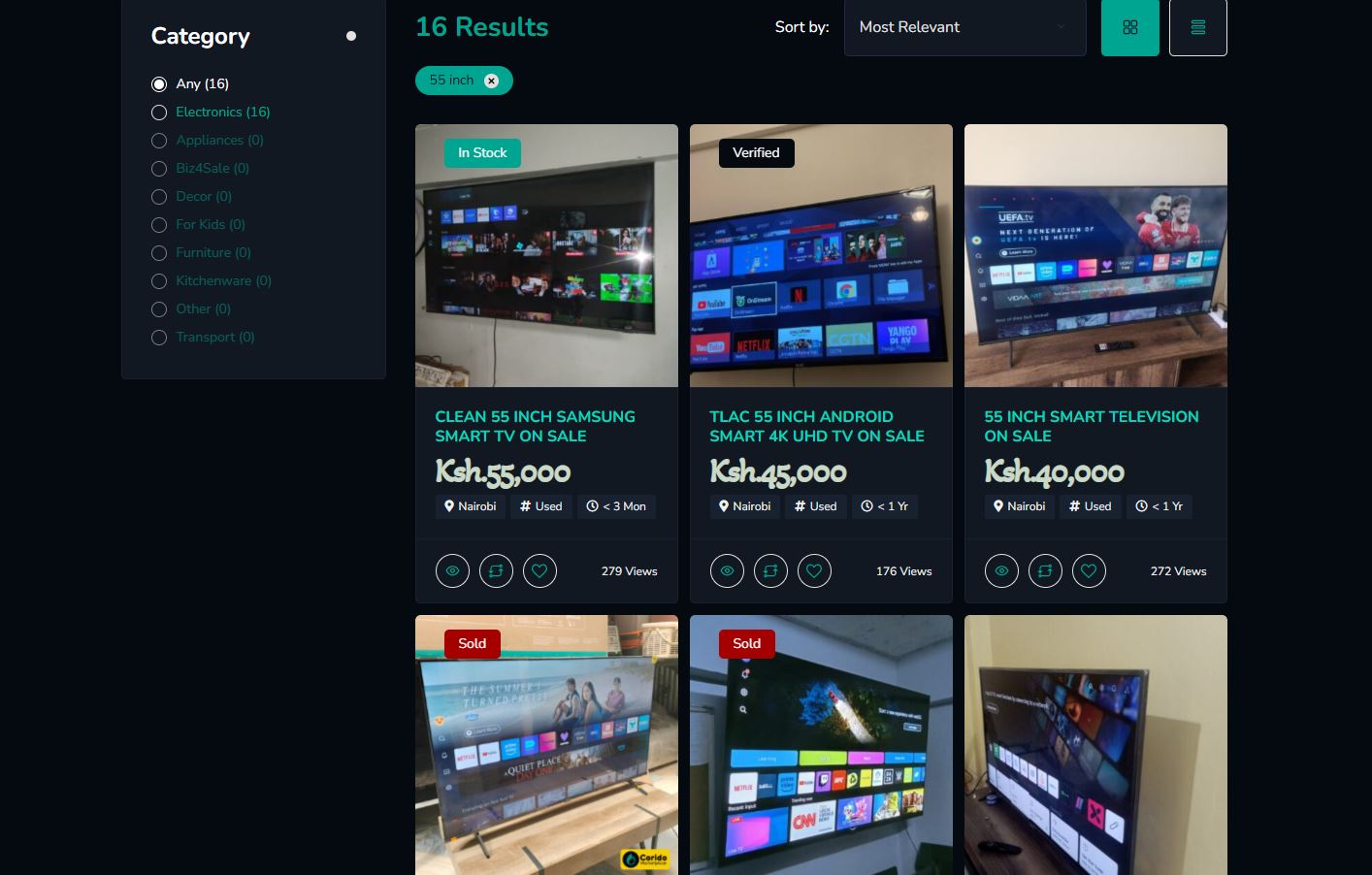 How to Sell a Second-Hand TV in Kenya (2025 Guide): 7 Smart Steps + Buyer Insights for Budget-Savvy Sales 3 Second-Hand TVs Listed For Sale on Corido website