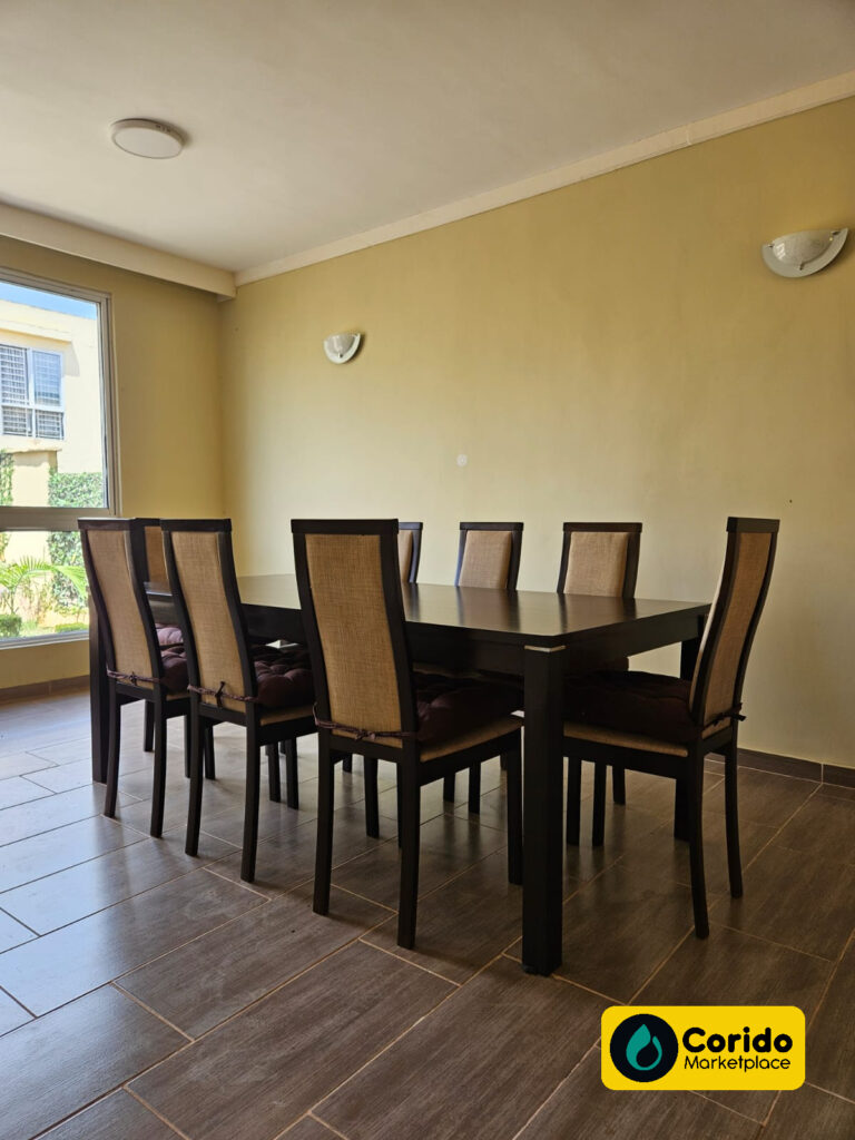 BROWN WOODEN 8 SEATER DINING SET | Corido Marketplace