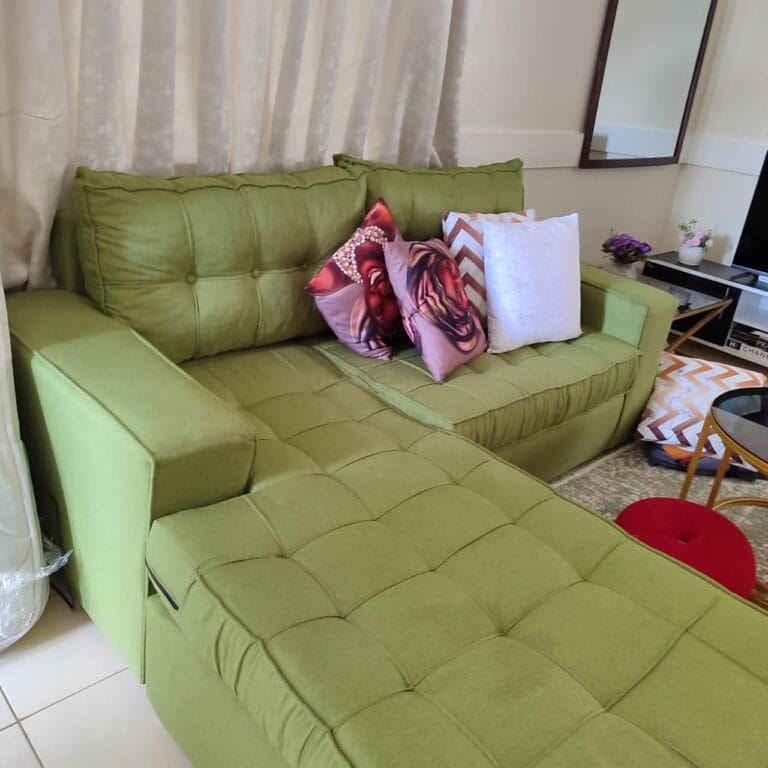 BEAUTIFUL AND GREEN 3-SEATER L-SHAPED SOFA | Corido Marketplace