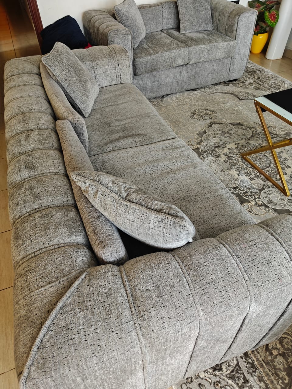 SPACIOUS 7-SEATER GREY SOFA SET | Corido Marketplace