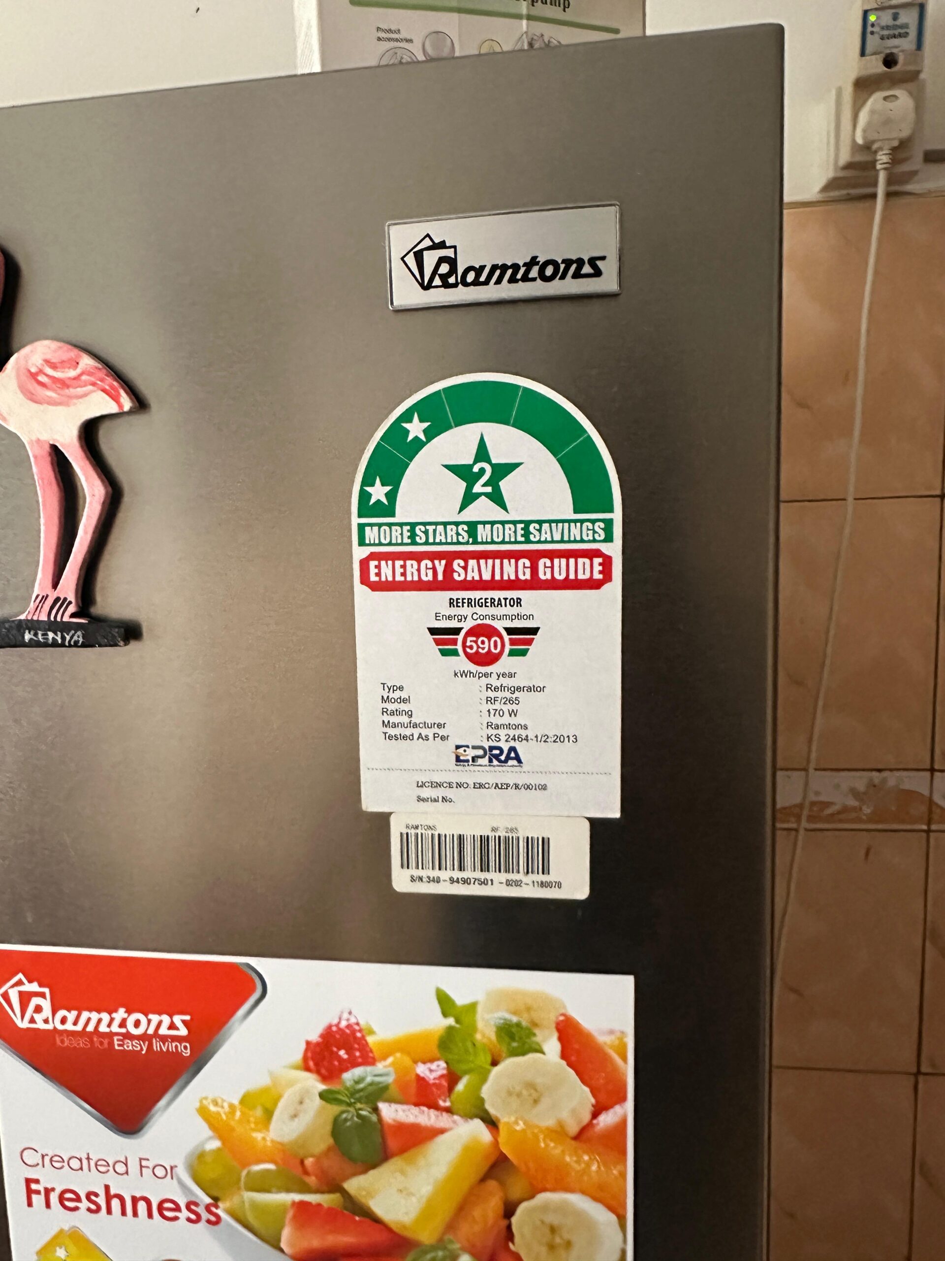 527L Ramtons Side by Side Fridge