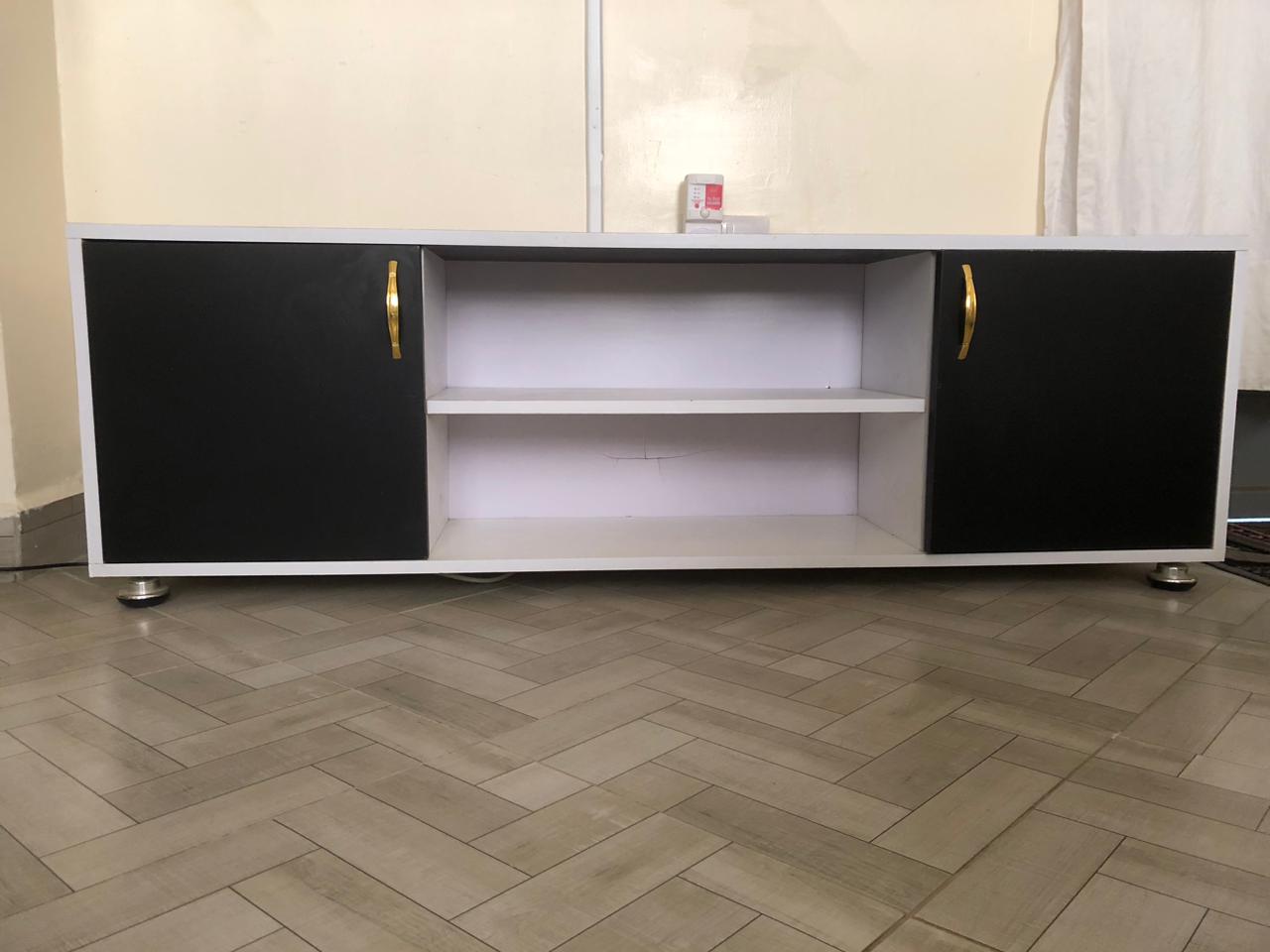 Luxe Black & White Modern TV Stand