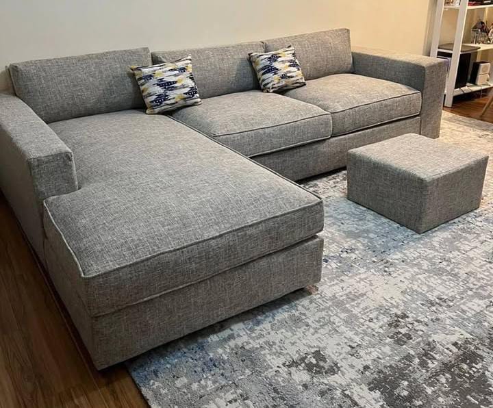 GREY L SHAPED SOFA SET