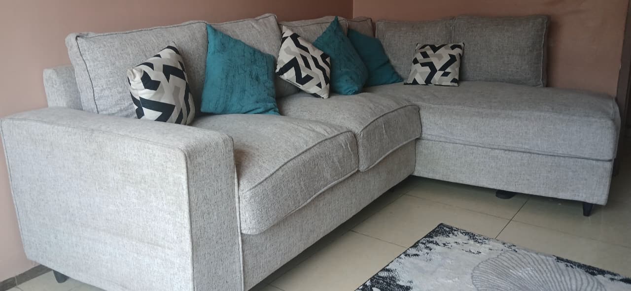 Modern L-Shaped Fabric Sectional Sofa