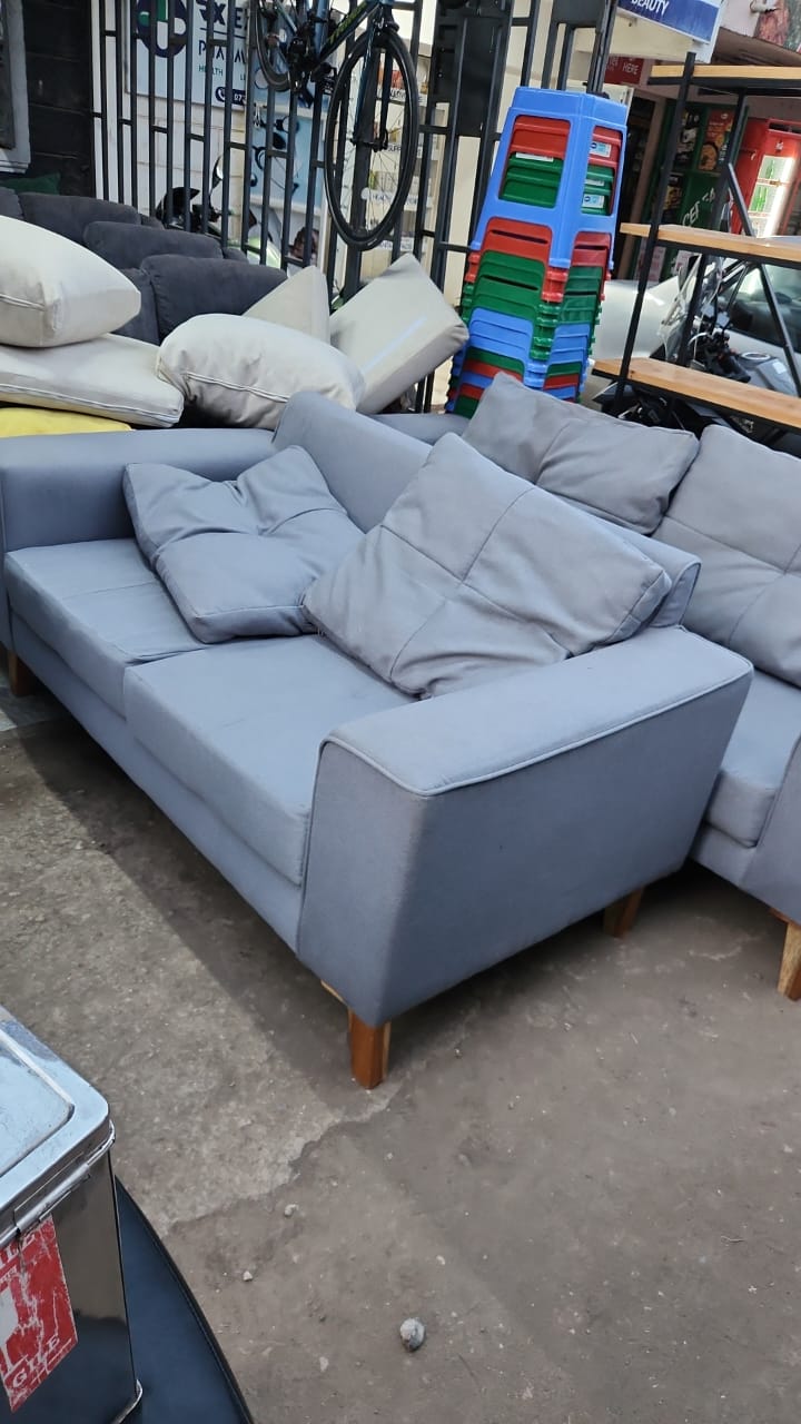 Modern Light Grey 3-Seater Sofa Set