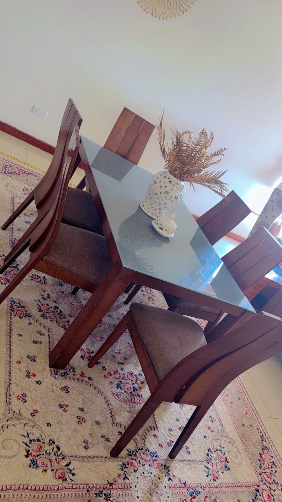 Modern 6 Seater Dining Set With Marble Top | Corido Marketplace