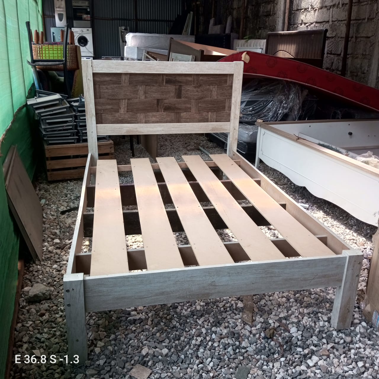 Wooden Bed Frame with Headboard