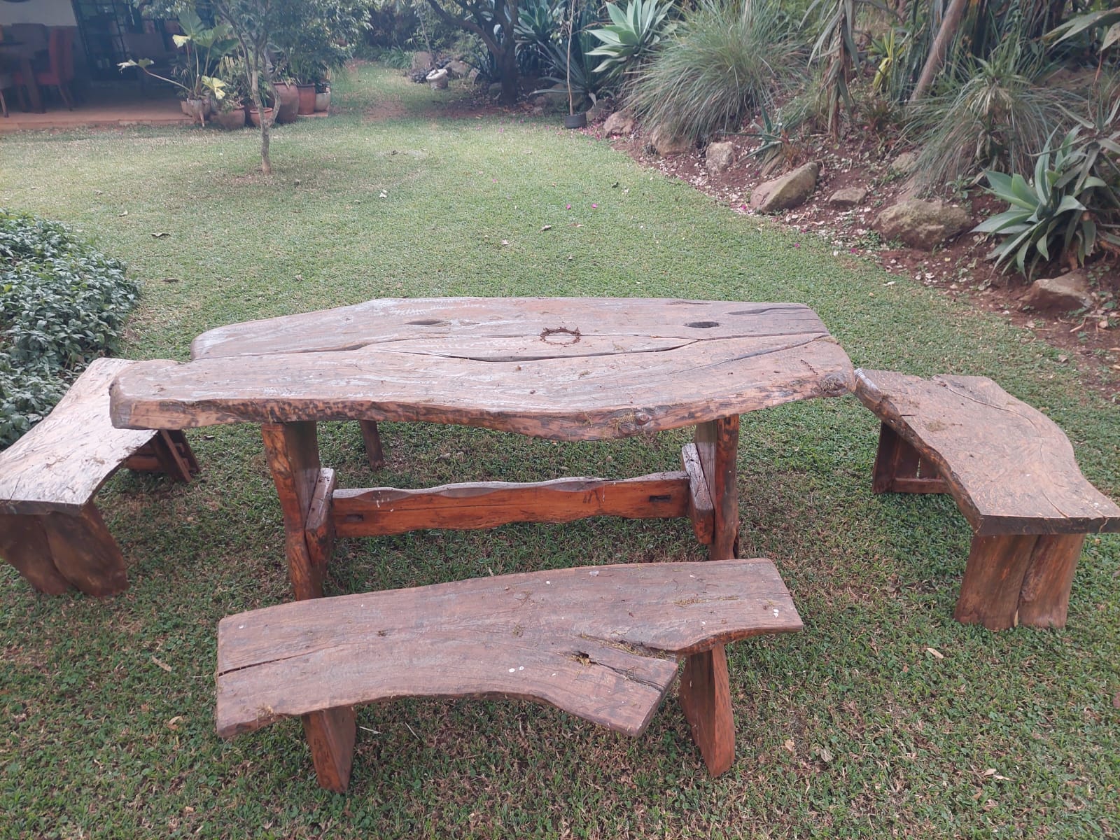  Get yourself a Rustic Wooden Picnic Table Set.