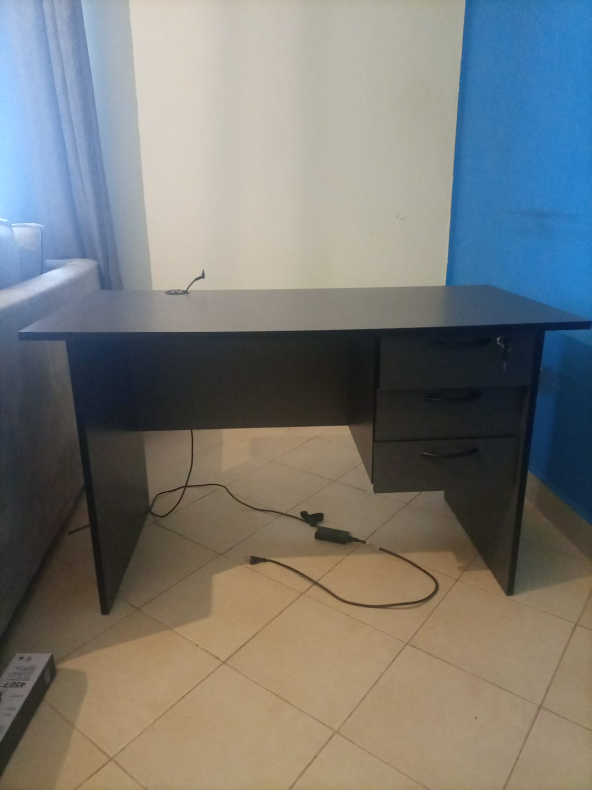 Sleek Black Office Desk
