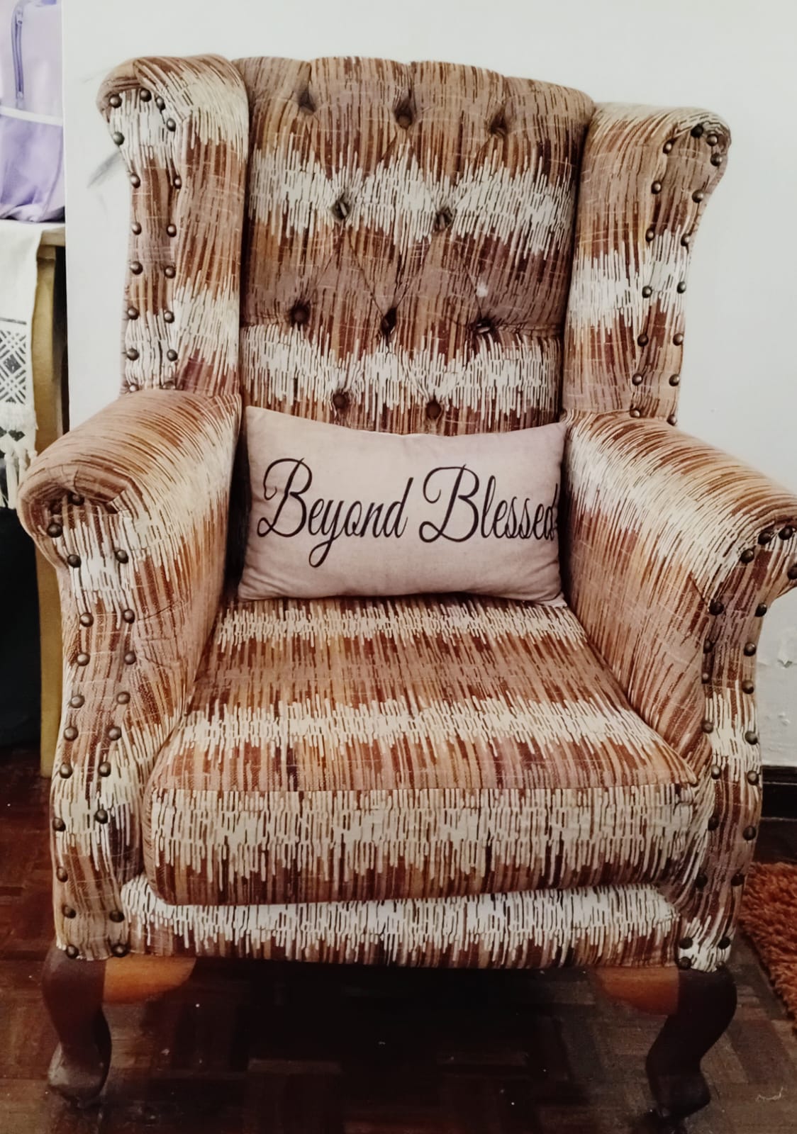light brown armchair