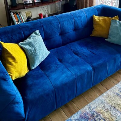 Elegant 3-Seater + 2-Seater Blue Sofa Set