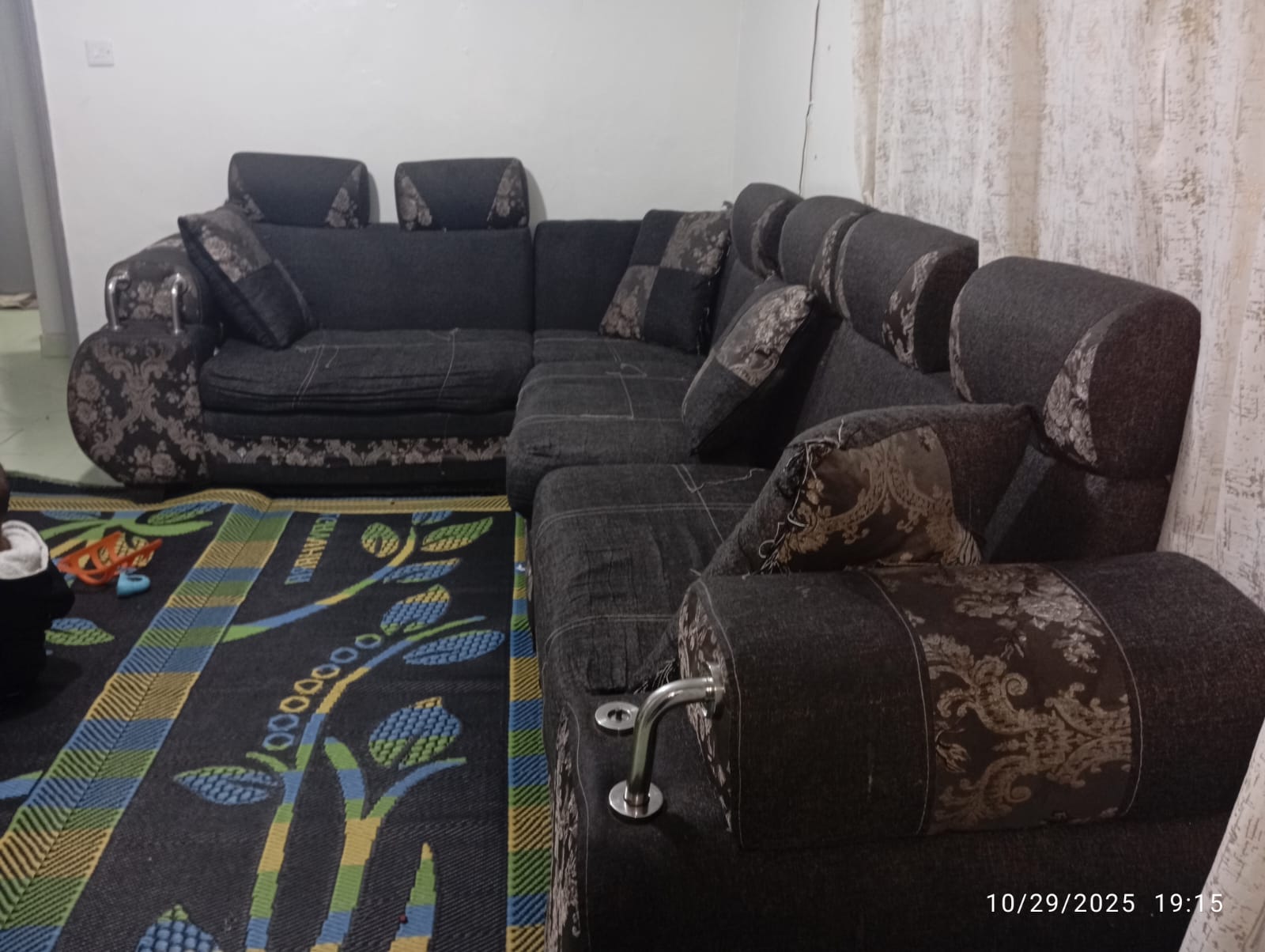 7-Seater L-Shaped Fabric Sofa Set