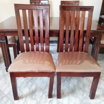 6 Seater Brown Hardwood Dining Table