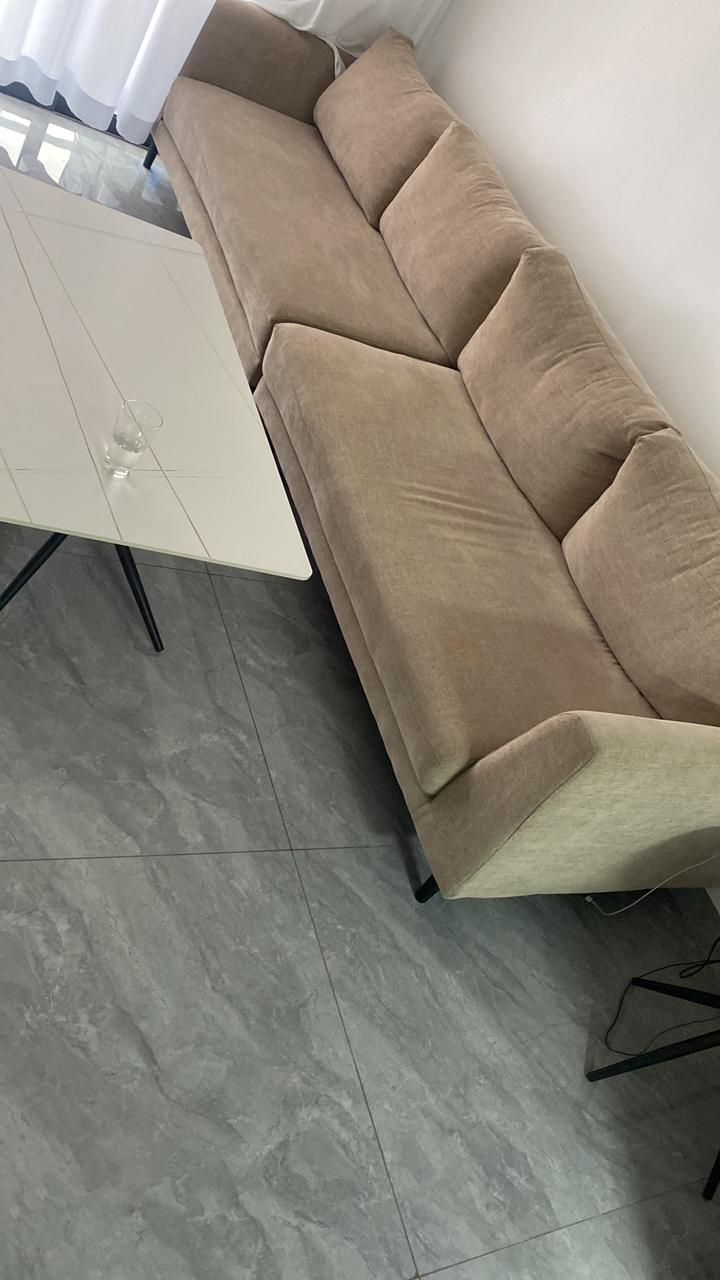 Beige L-Shaped Sofa Set