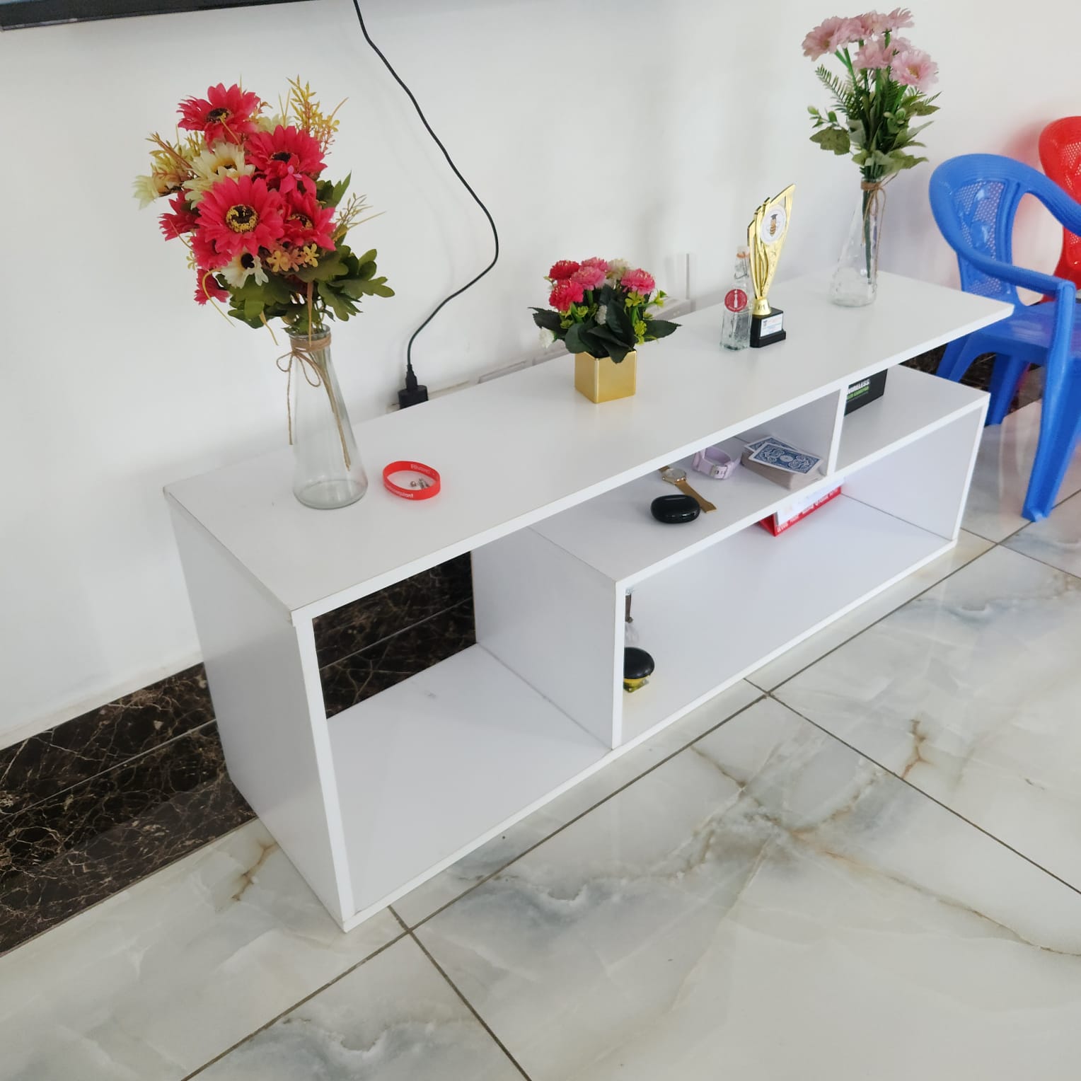 Modern White TV Stand 