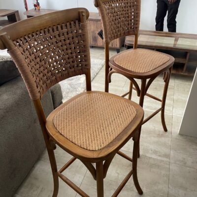 Rattan Wooden Bar Stools