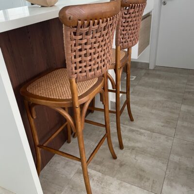 Rattan Wooden Bar Stools