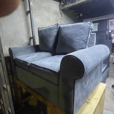 Gray Velvet 5-Seater Sofa Set