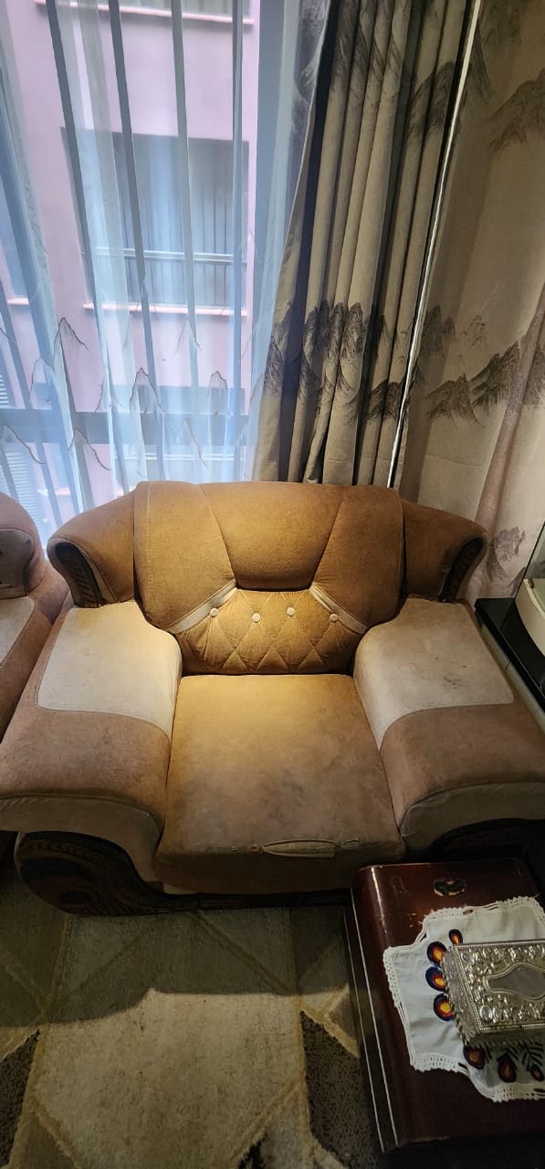 Classic 4-Seater Fabric Sofa