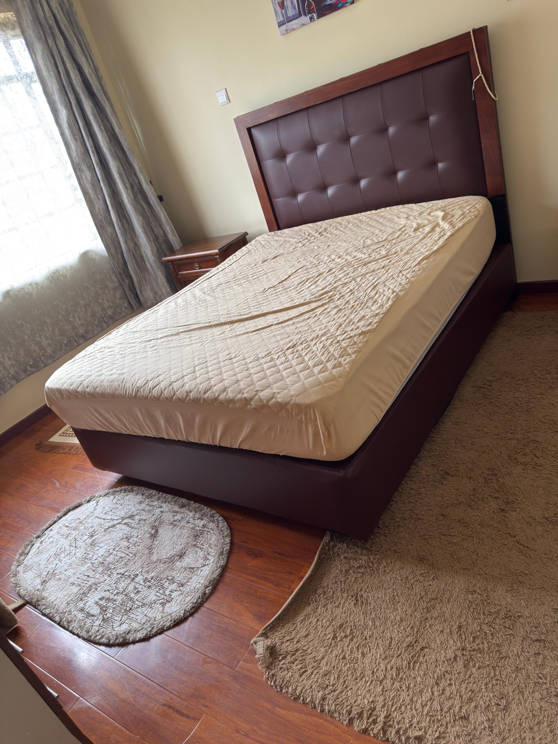 Wooden 5 by 6 Bed & Mattress