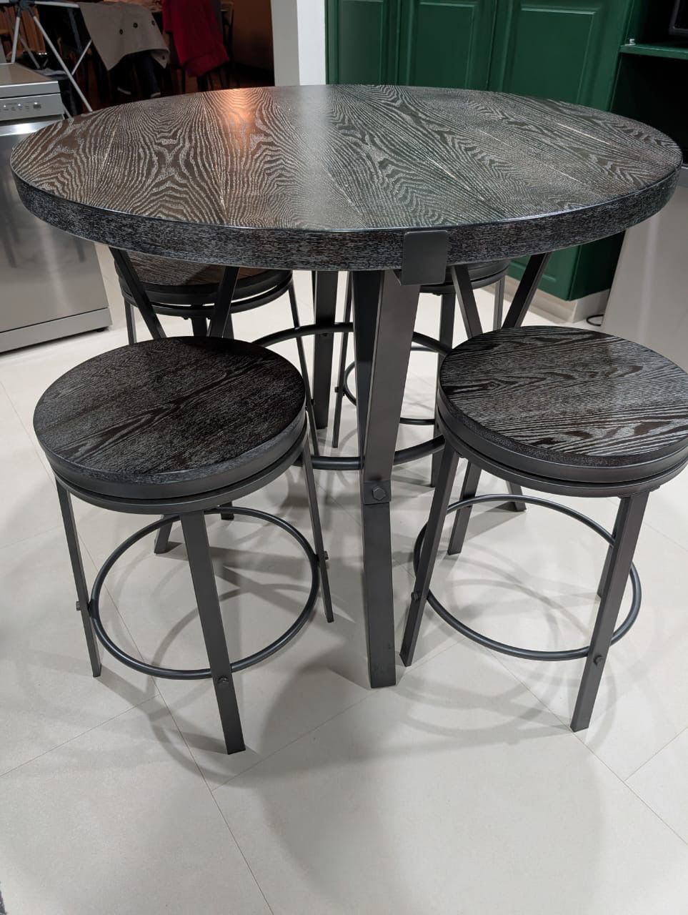 Contemporary High Dining Table with Stools
