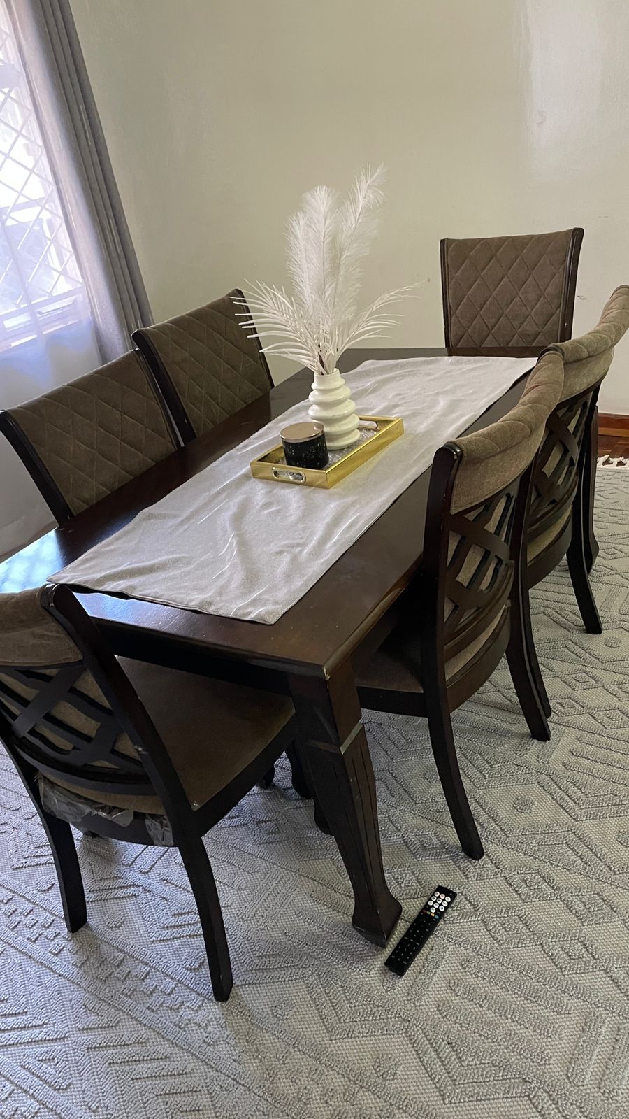 6-Seater Solid Wooden Dining Table
