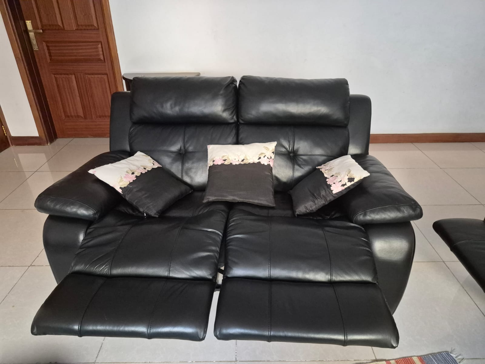 7-Seater Original Leather Recliner Sofa Set