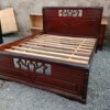 5 by 6 Queen Size Solid Wood Bed (Mahogany Finish)