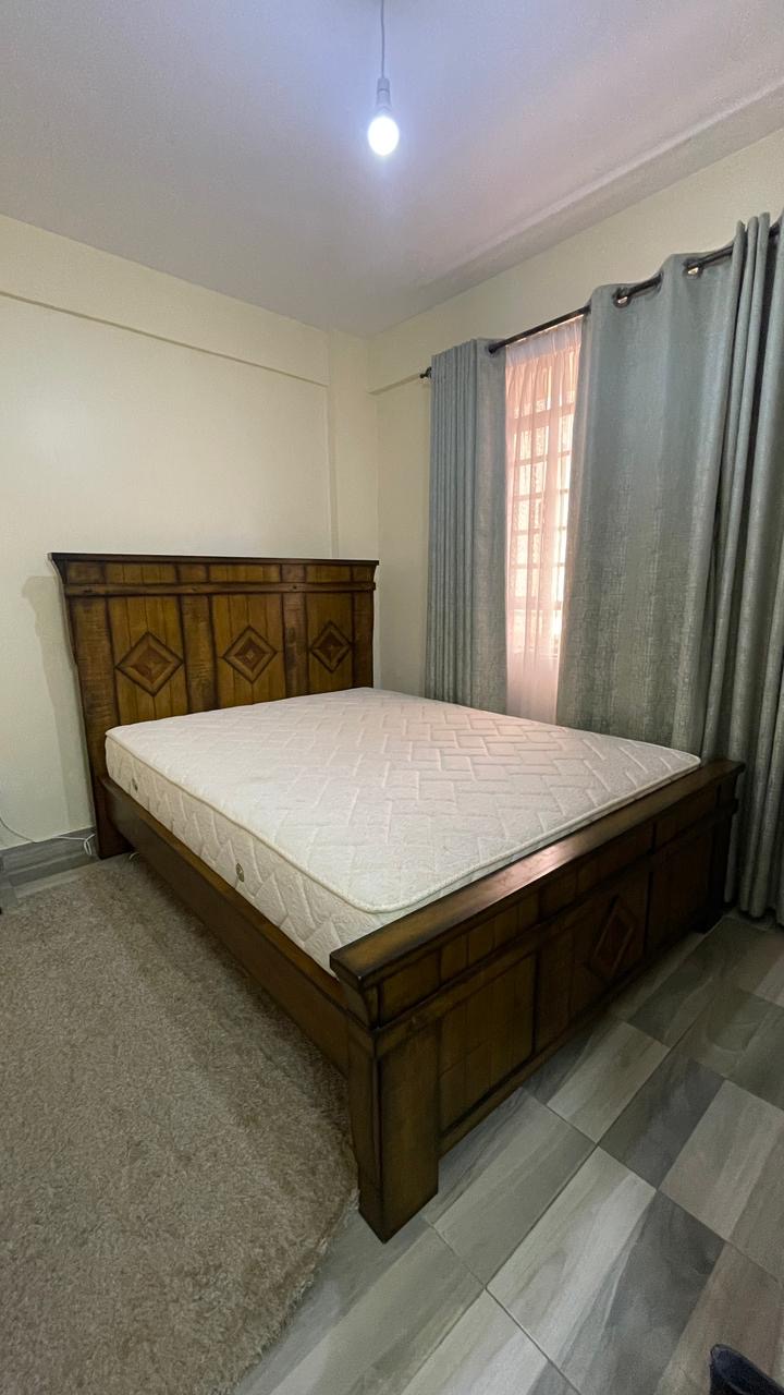 Solid Wood Queen Size Bed Frame & Mattress (5 By 6)