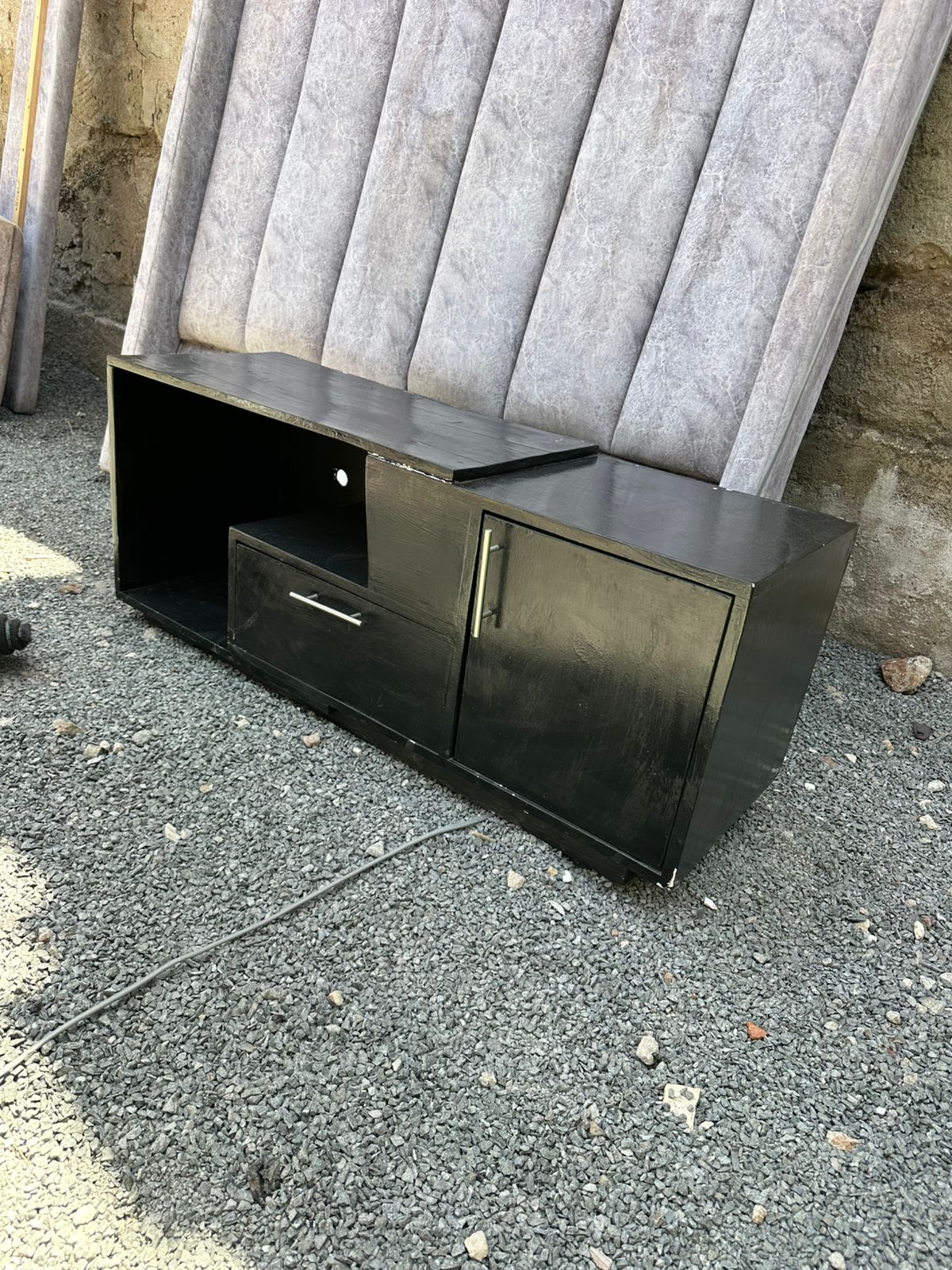 Black wooden tv stand 