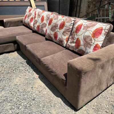 Light Brown L-Shape Sofa Set