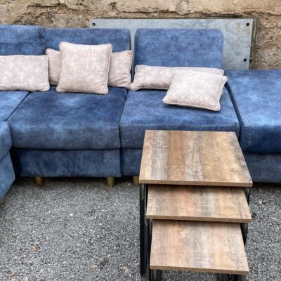 Newly used Blue L-Shape Sofa Set
