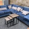 Newly used Blue L-Shape Sofa Set