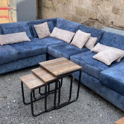 Newly used Blue L-Shape Sofa Set