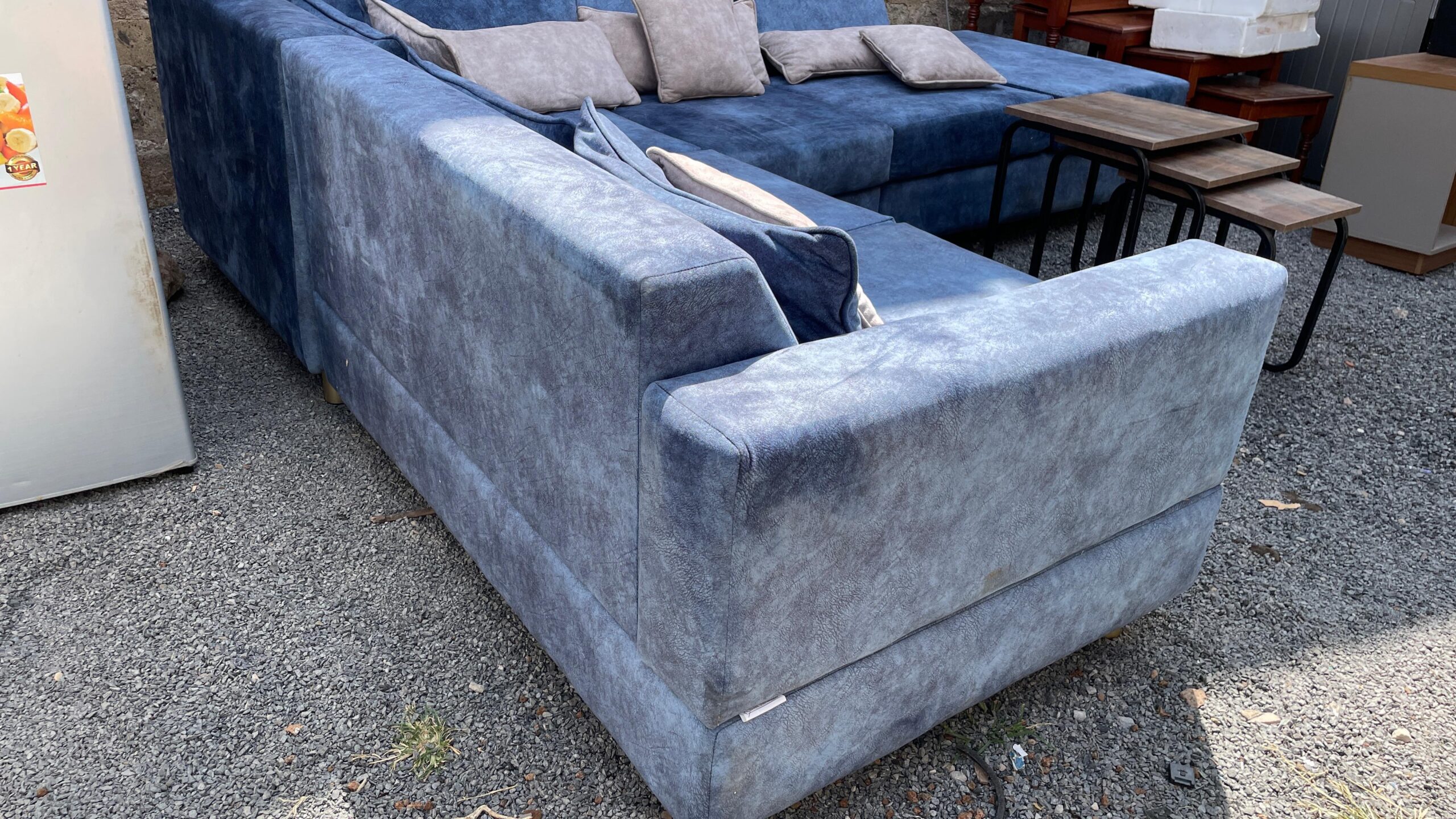 Newly used Blue L-Shape Sofa Set