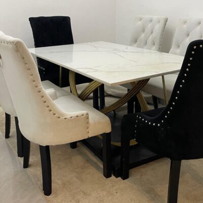 Luxurious Slightly Used 6-Seater Marble-Top Dining Set