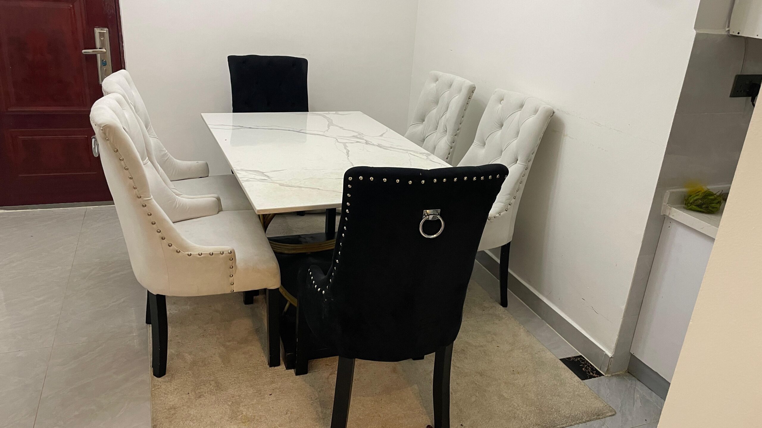 Luxurious Slightly Used 6-Seater Marble-Top Dining Set 2 Luxurious Slightly Used 6-Seater Marble-Top Dining Set