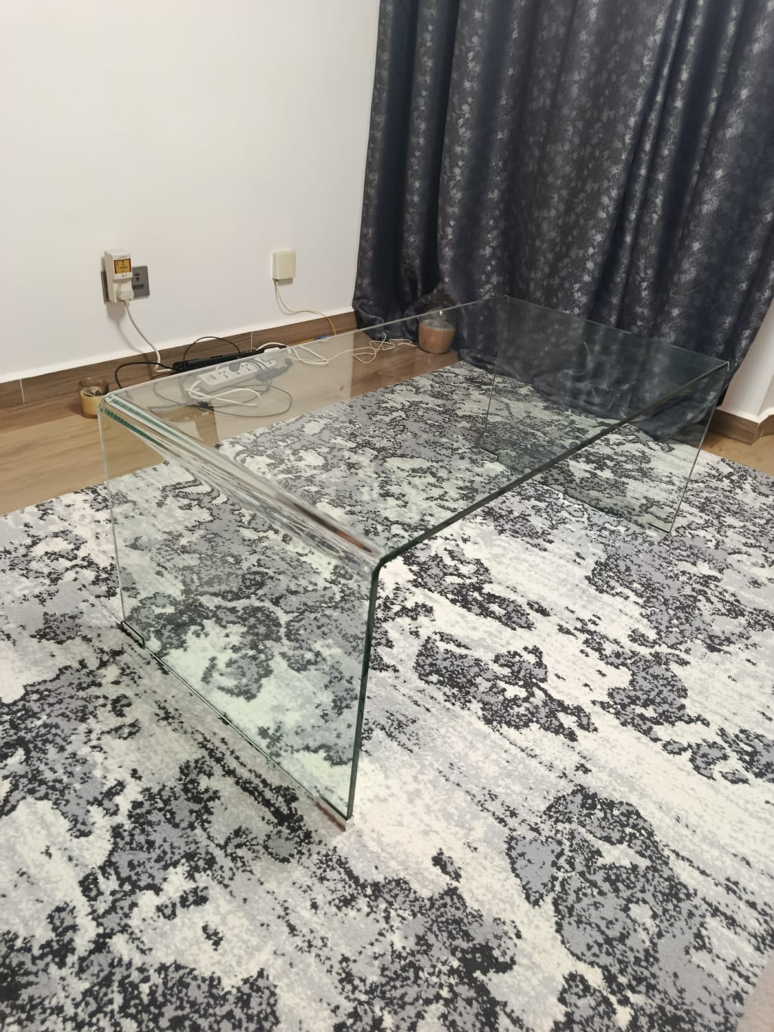 Waterfall Design Glass Coffee Table