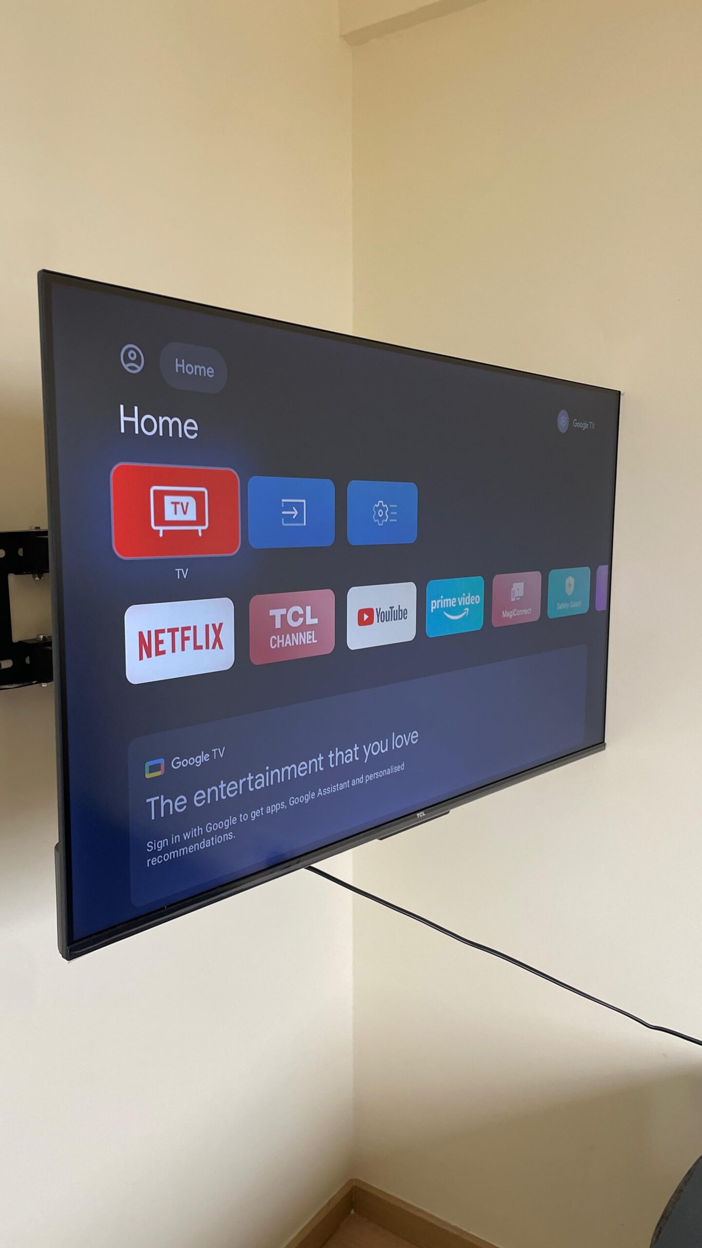 Clean TCL 43 Inch 4K HDR Google TV