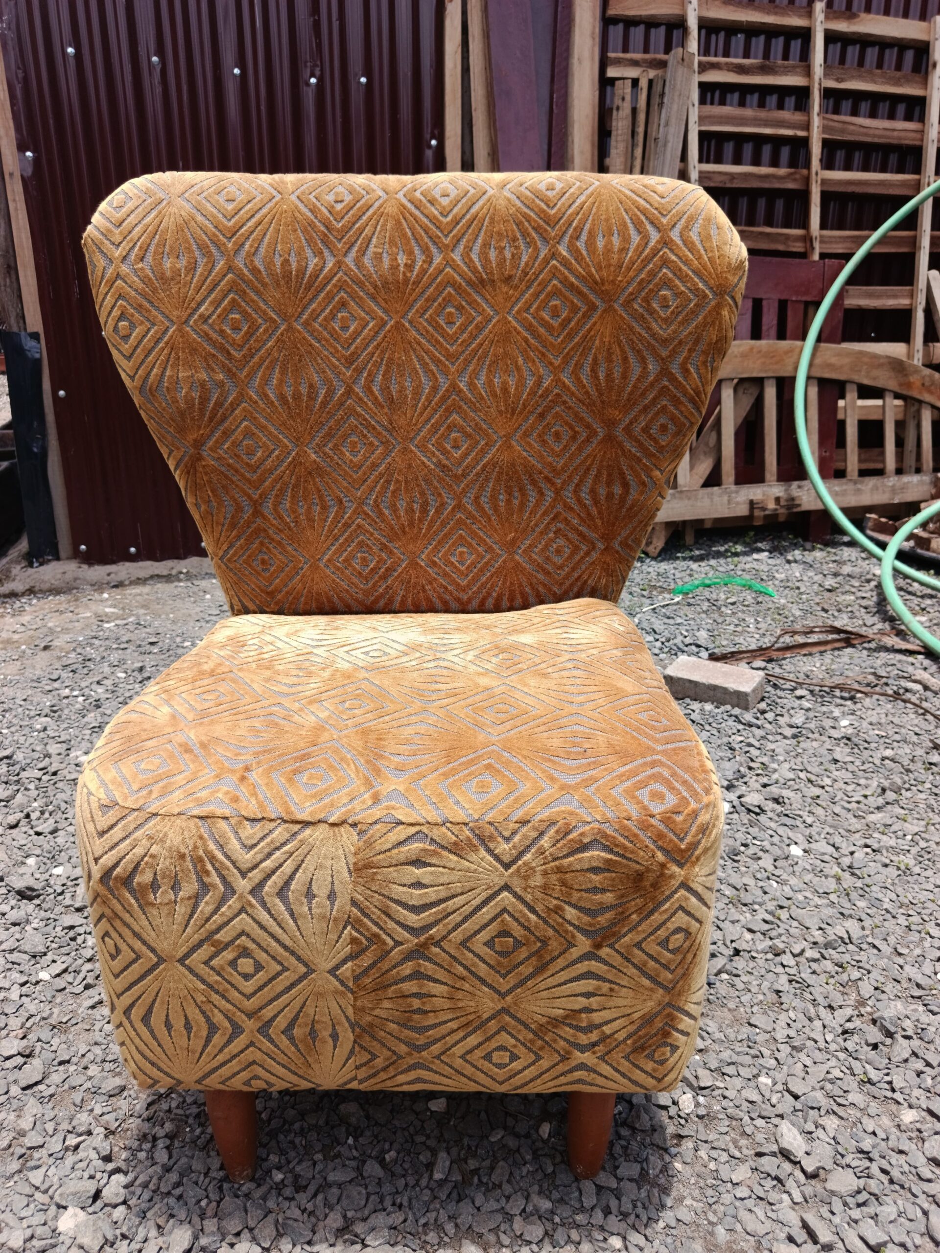 Golden Patterned Accent Armchair 1 Golden Patterned Accent Armchair