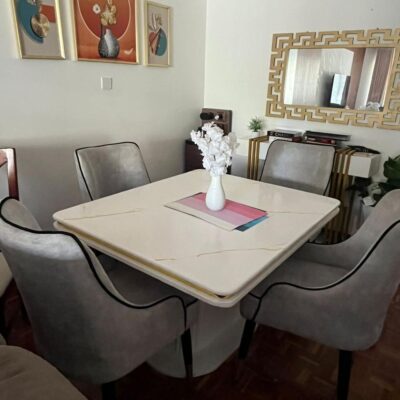 Used 4-Seater Marble-Top Dining Set