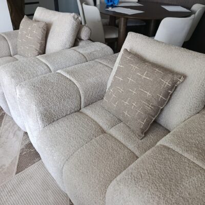 Luxury 7-Seater Frost Ivory Sofa
