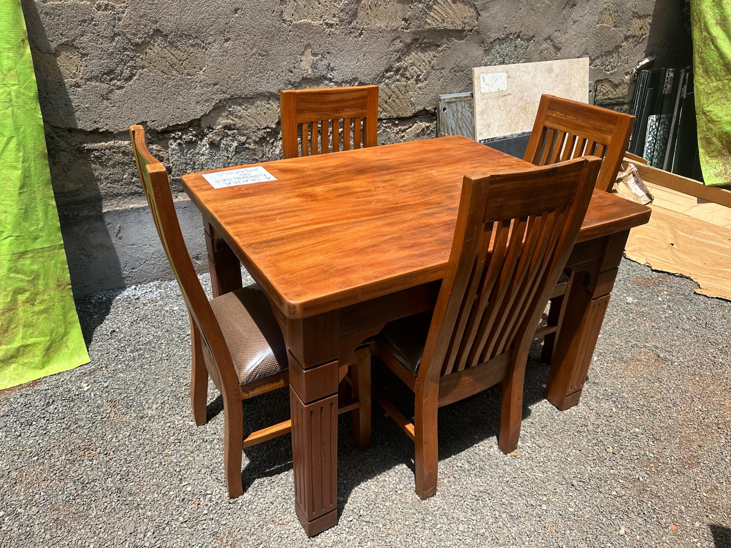 Solid Mahogany 4-Seater Dining Set