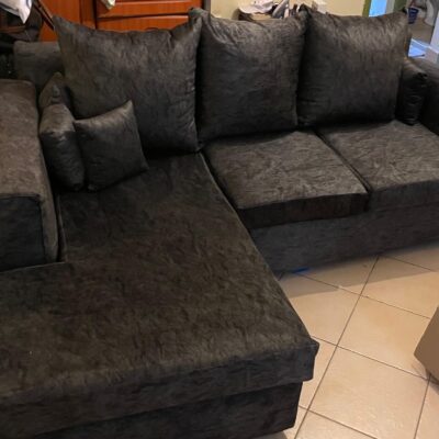 Dark Grey 4 Seater L-shaped sofa