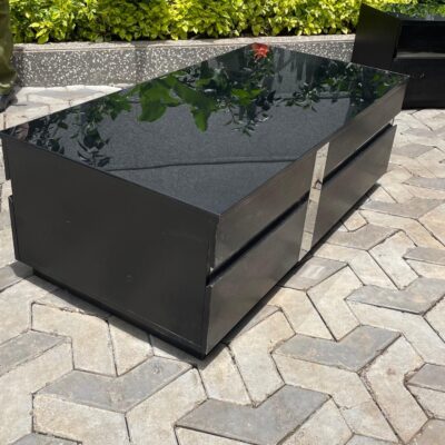 Black Glass Top Coffee Table